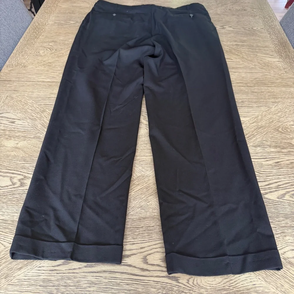 Pronto Uomo Mens 41 Black 100% Worsted Wool Pleated Cuffed Dress Pants Canada